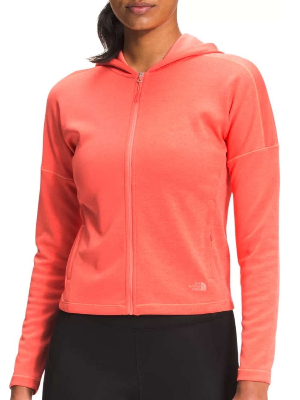 The North Face EA Basin Hooded Sweatshirt Womenโs Full Zip Hoodie Small Coral